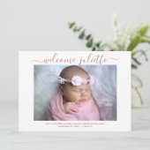 Script Schriftart Birth Ankündigung (Stehend Vorderseite)