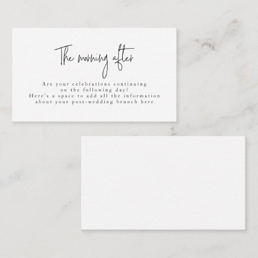 Script Schriftart Black & White Post Hochzeitsfeie Begleitkarte (Vorne/Hinten)