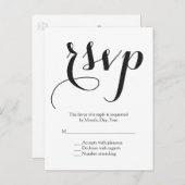 Script Schriftart Hochzeit RSVP Einladungspostkarte (Vorne/Hinten)