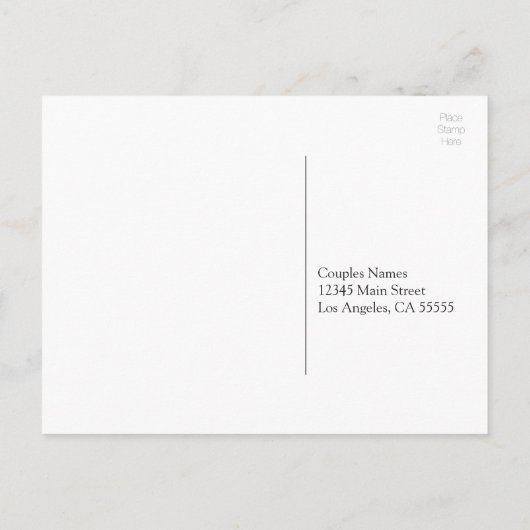 Script Schriftart Hochzeit RSVP Einladungspostkarte (Rückseite)