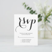 Script Schriftart Hochzeit RSVP Einladungspostkarte (Stehend Vorderseite)