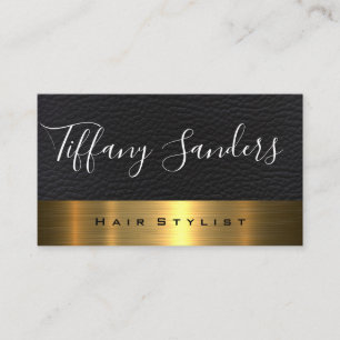 Script-Schriftart Leder Gold Metallic Visitenkarte