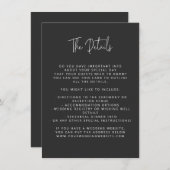 Script Schriftart Moderne Hochzeit Schwarz und Wei Begleitkarte (Vorne/Hinten)