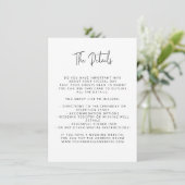 Script Schriftart Moderne Hochzeit Schwarz und Wei Begleitkarte (Stehend Vorderseite)