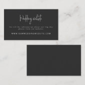 Script Schriftart Moderne Schwarz-Weiß-Hochzeitsse Begleitkarte (Vorne/Hinten)