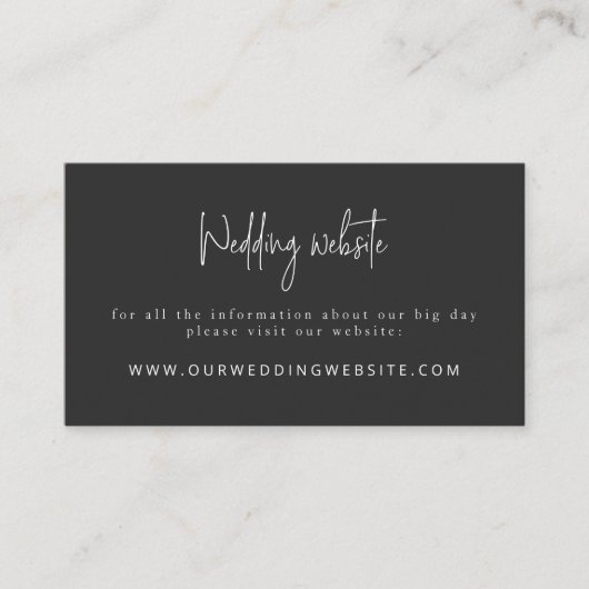 Script Schriftart Moderne Schwarz-Weiß-Hochzeitsse Begleitkarte (Vorderseite)