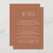 Script Schriftart Moderner Hochzeitkupferfarbblock Begleitkarte (Vorne/Hinten)