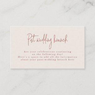 Script Schriftart Terracotta & Cream Post Wedunch  Begleitkarte
