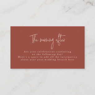 Script Schriftart Terracotta & Cream Post Wedunch Begleitkarte