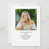 Script Schwarz-weiß 2 Foto Abschluss Vielen Dank Dankeskarte (Rückseite)