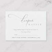 Script Schwarz-weiß Diaper Raffle Babydusche Begleitkarte (Vorderseite)
