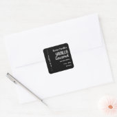Script-Schwarz-Weiß-Personalisierte Kerze Quadratischer Aufkleber (Umschlag)