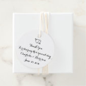 Script Schwarz-weiße Herzen Hochzeitsgeschenk Geschenkanhänger (Beispiel)