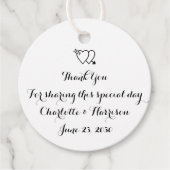 Script Schwarz-weiße Herzen Hochzeitsgeschenk Geschenkanhänger (Vorderseite)