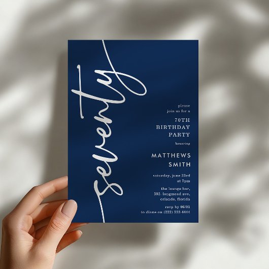 Script Seventy' 70th Birthday Einladung