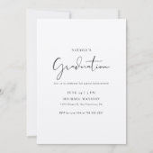 Script She did It Minimalistisch Abschluss Girl Fo Einladung (Rückseite)