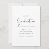 Script She did It Minimalistisch Abschluss Girl Fo Einladung (Rückseite)