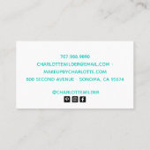 Script Signature Calligraphy Nail Salon Tech Blush Visitenkarte (Rückseite)