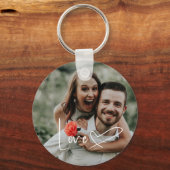 Script Signature Heart Foto Schlüsselanhänger (Rückseite)