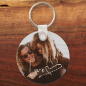 Script Signature Heart Foto Schlüsselanhänger (Vorderseite)