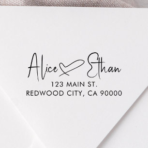 Script Signature Heart Rücksendeadresse Permastempel