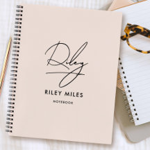 Script Signature Monogram Blush Pink Moderner Chic