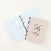 Script Signature Monogram Blush Pink Moderner Chic Notizblock (Innenseite)