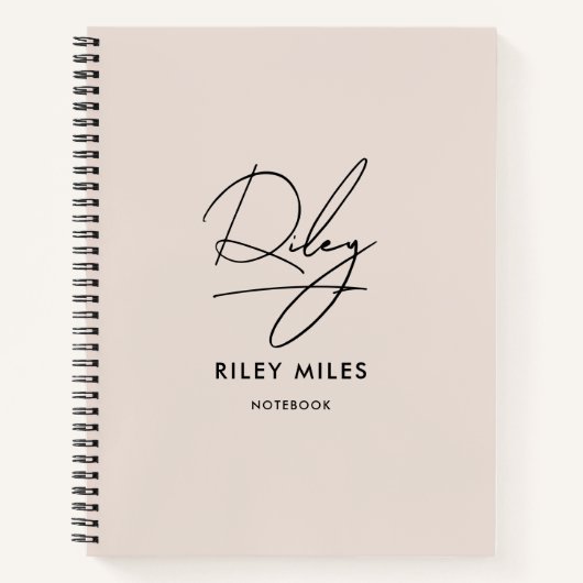 Script Signature Monogram Blush Pink Moderner Chic Notizblock (Vorderseite)