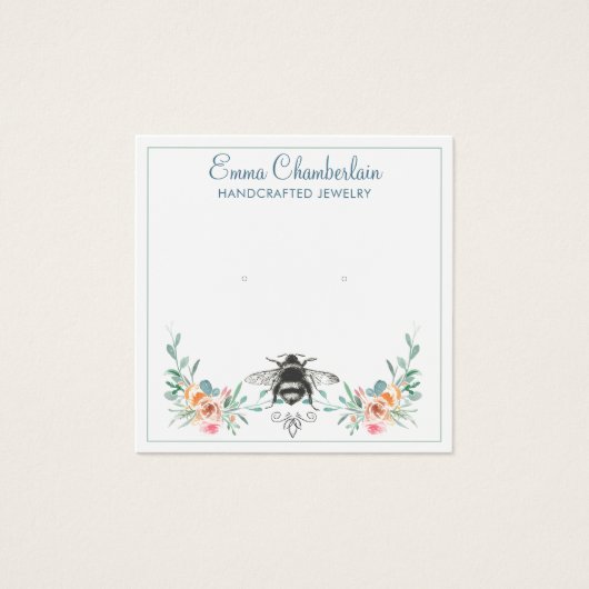 Script Signature Personalisiert Bee Floral (Vorderseite)