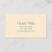 Script Signature Personalisiert Bee Floral Telefonnummerkarte (Rückseite)