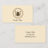 Script Signature Personalized Bee Floral  Telefonnummerkarte (Vorne/Hinten)