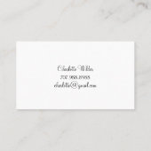 Script Signature Personalized Bee Floral  Telefonnummerkarte (Rückseite)