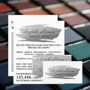 Script Silberfolie Pinselstrich Makeup-Artist Flyer