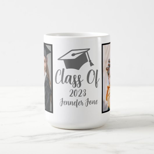 Script Silver 2023 Custom Abschluss Foto Coffe Kaffeetasse (Mittel)