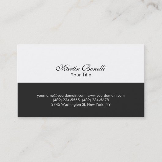 Script Simple Gray White Consultant Business Card Visitenkarte (Vorderseite)