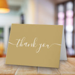 Script Simple Modern Elegante Chic Gold Dankeskarte<br><div class="desc">Chic Gold einfache moderne elegante Drehbuch danke Ihnen Karte. Sie können mit Ihrer eigenen Dankeschön-Nachricht auf der Rückseite personalisieren oder wenn Sie es vorziehen,  Ihre eigene handgeschriebene Nachricht hinzuzufügen einfach den Text löschen. Ein perfekter Weg,  um Ihnen zu danken! Entwickelt von Thisisnotme©</div>