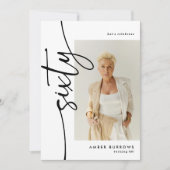 Script Sixty 4 Foto-Collage 60. Geburtstag Einladung (Vorderseite)