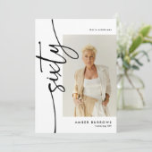 Script Sixty 4 Foto-Collage 60. Geburtstag Einladung (Stehend Vorderseite)