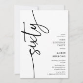 Script Sixty' 60. Geburtstag Einladung (Vorderseite)