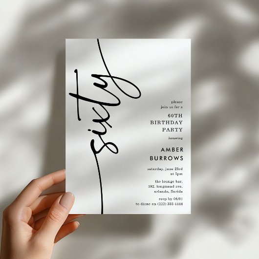 Script Sixty' 60. Geburtstag Einladung