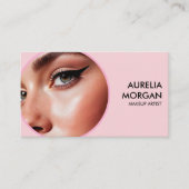 Script Social Icon QR-Code Foto Make-up-Artist Visitenkarte (Vorderseite)