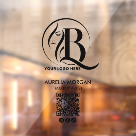 Script Social Icon QR Code Logo Visagist Fensteraufkleber (Blatt 2)