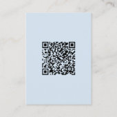 Script Soft Blue Wedding Website Details QR Modern Begleitkarte (Rückseite)