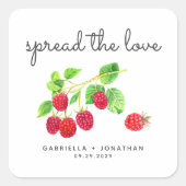Script Spread The Love Raspberry Jam Favor Sticker (Vorderseite)