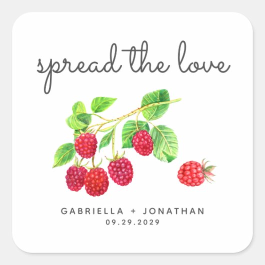 Script Spread The Love Raspberry Jam Favor Sticker (Vorderseite)