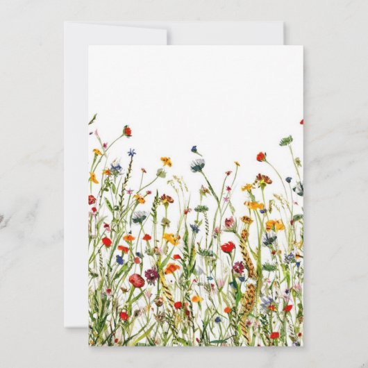 Script Spring Wildblumen 40. Geburtstag Einladung (Rückseite)