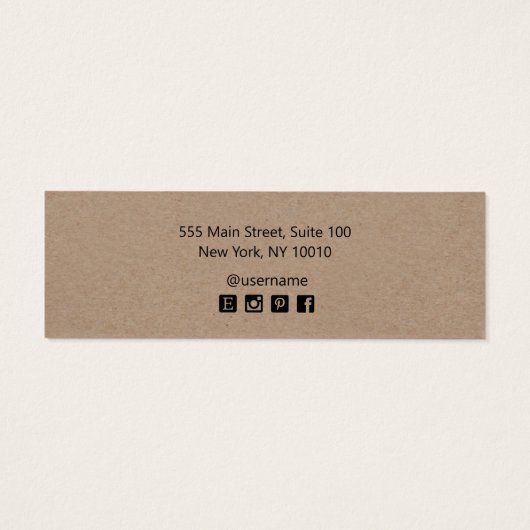 Script Study Earring Tan Kraft Display Card (Rückseite)