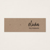 Script Study Earring Tan Kraft Display Card (Vorderseite)