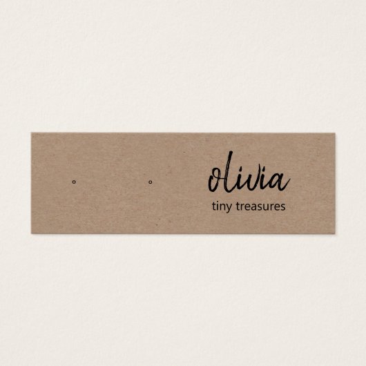 Script Study Earring Tan Kraft Display Card (Vorderseite)
