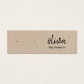 Script Study Earring Tan Kraft Display Card (Vorderseite)